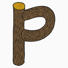 创意木制字母P