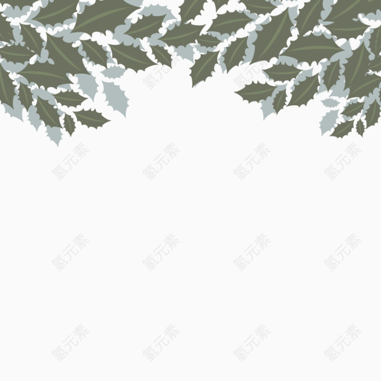绿色树叶矢量装饰元素