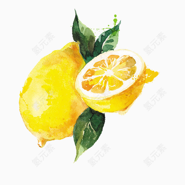 彩绘黄色柠檬