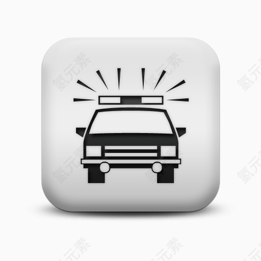 不光滑的白色的广场图标运输旅行运输警察车Transport-travel-icons