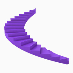 紫色卡通3D旋转楼梯