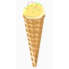 黄色立体冰淇淋