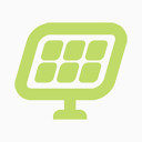 太阳能能量简单的绿色图标