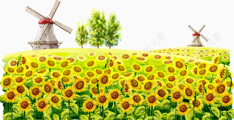 风车和向日葵