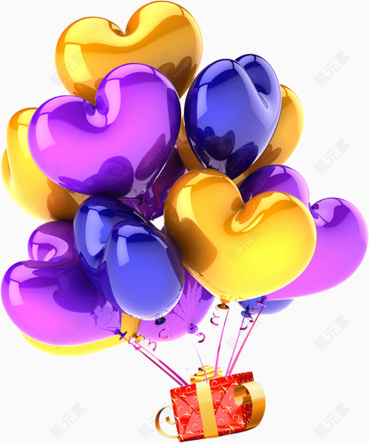 黄色紫色气球