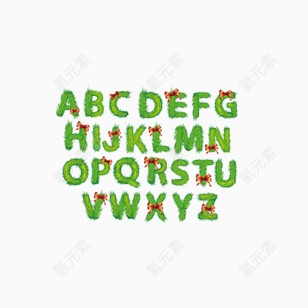 绿色 字母 海报字体
