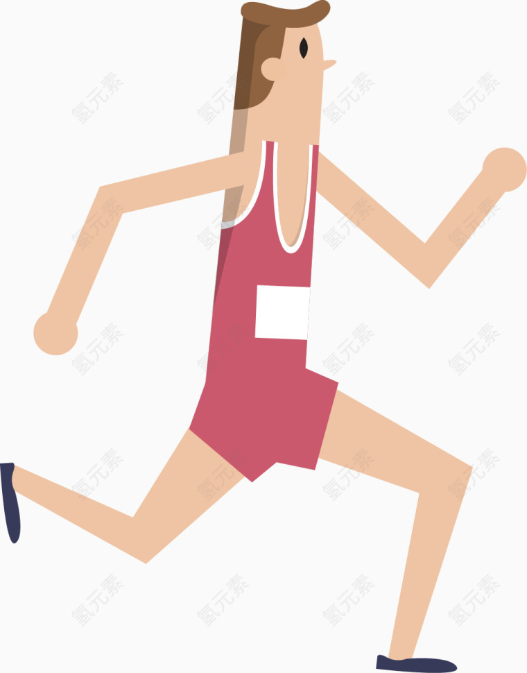 卡通男生体育运动健身锻炼跑步