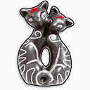 黑色陶瓷猫咪