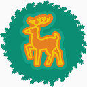 鹿Christmas-Wreath-icons