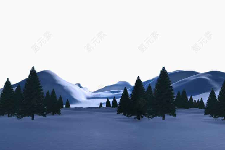 雪山松林