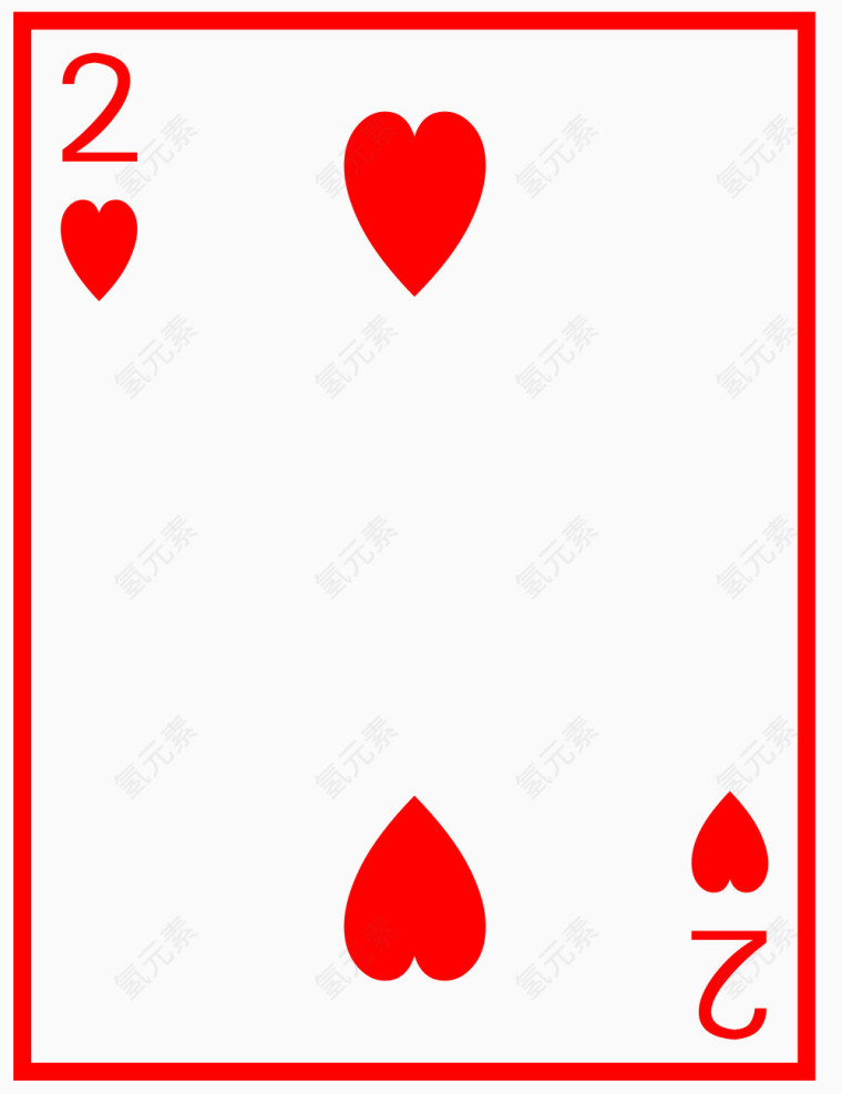 矢量图扑克红桃2