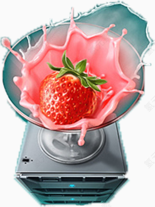 水杯里的草莓