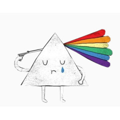 创意打伞的三角形