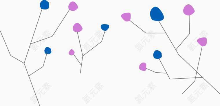 抽象创意几何树彩色