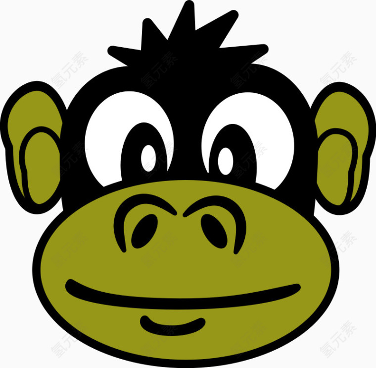 墨绿色的猴子的头