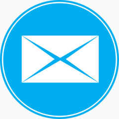 沟通连接联系电子邮件信封邮件消息发送Unique-Round-Blue