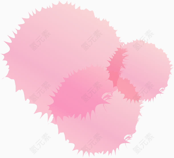 粉色卡通墨迹创意设计圆形