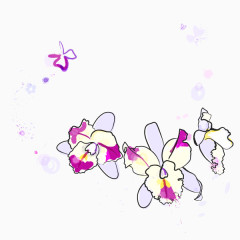 卡通手绘淡紫色洋兰花
