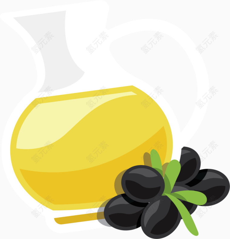 橄榄油简易画图标元素