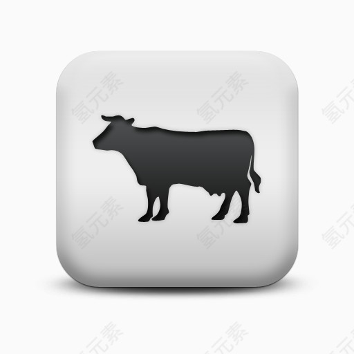 不光滑的白色的广场图标动物动物牛Animals-icons