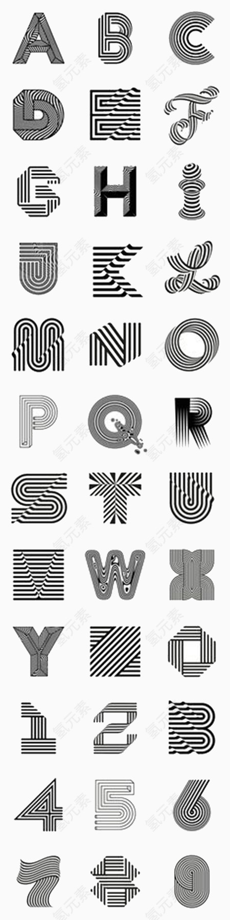 创意黑白字母设计