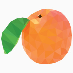 卡通三角晶格化水果桃子