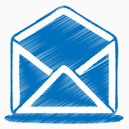 蓝色的邮件开放origami-colored-pencil-icons