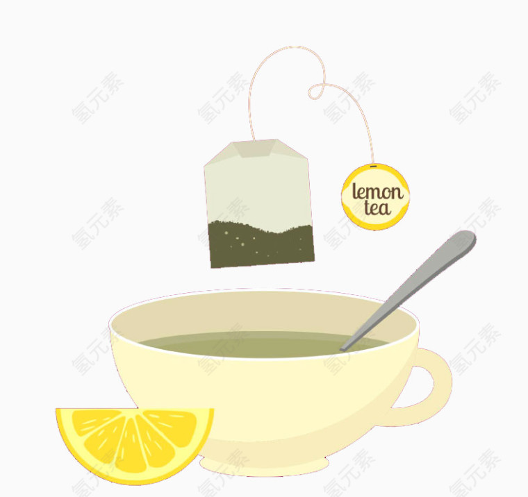 卡通柠檬茶