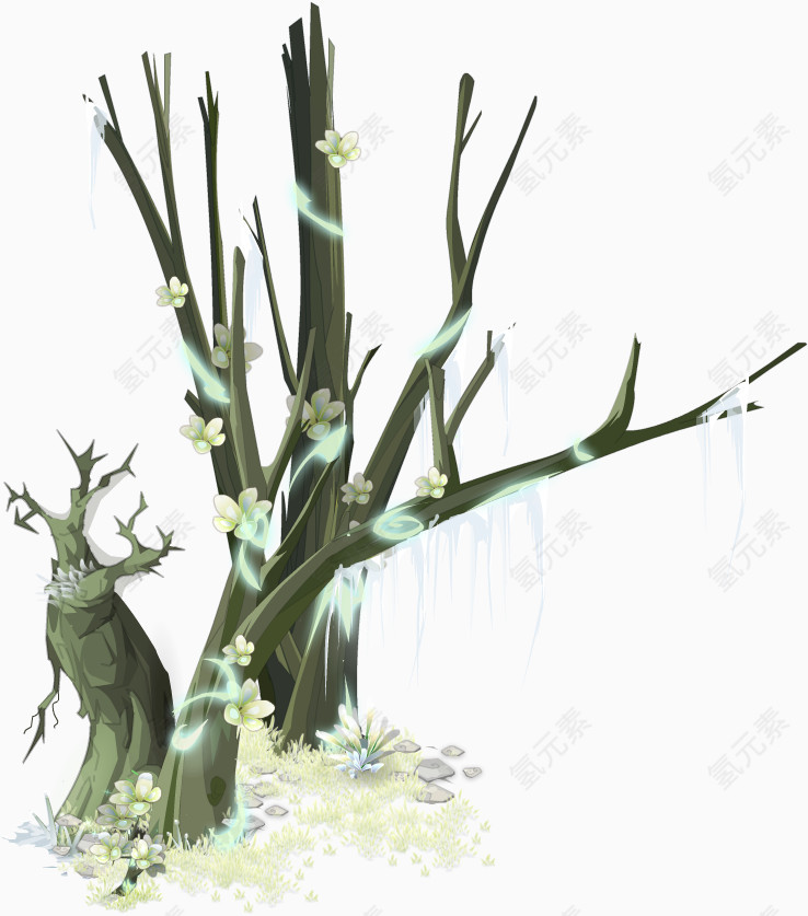 卡通树木树木元素