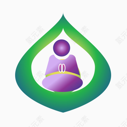 精美绿色水滴形logo