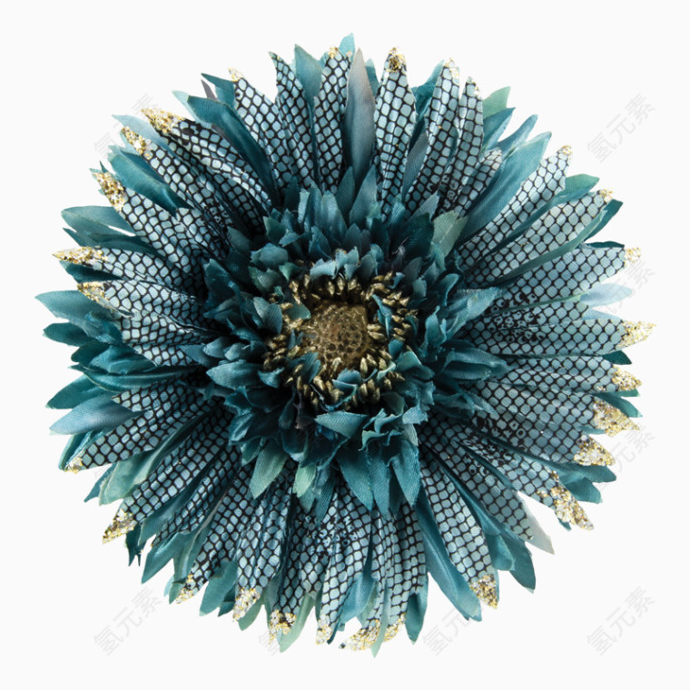 花卉植物装饰素材蓝绿色花朵
