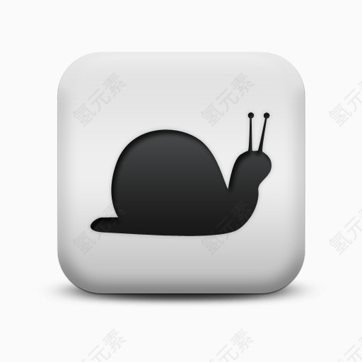 不光滑的白色的广场图标动物动物蜗牛Animals-icons