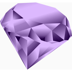手绘卡通大钻石紫色的水晶