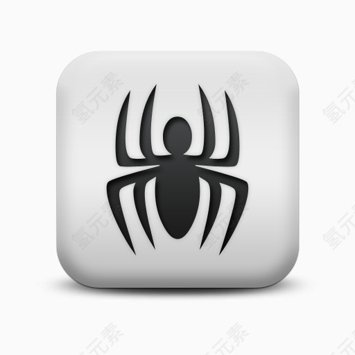 不光滑的白色的广场图标动物动物蜘蛛Animals-Icons