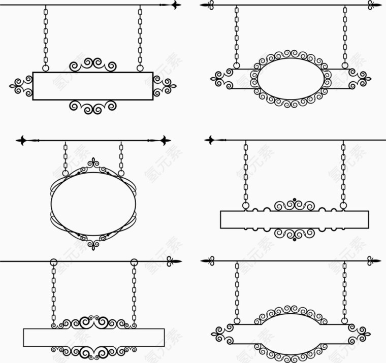 欧式吊牌装饰元素