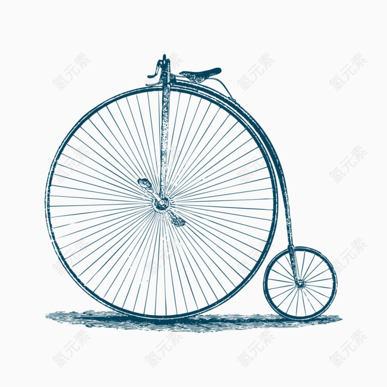 手绘老式自行车