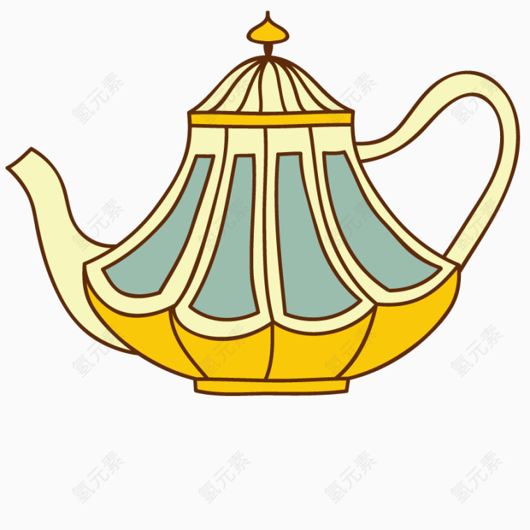 矢量古典茶水壶