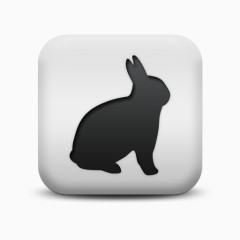 不光滑的白色的广场图标动物动物兔子Animals-Icons