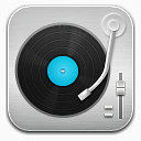 Music Record Player Blue Icon