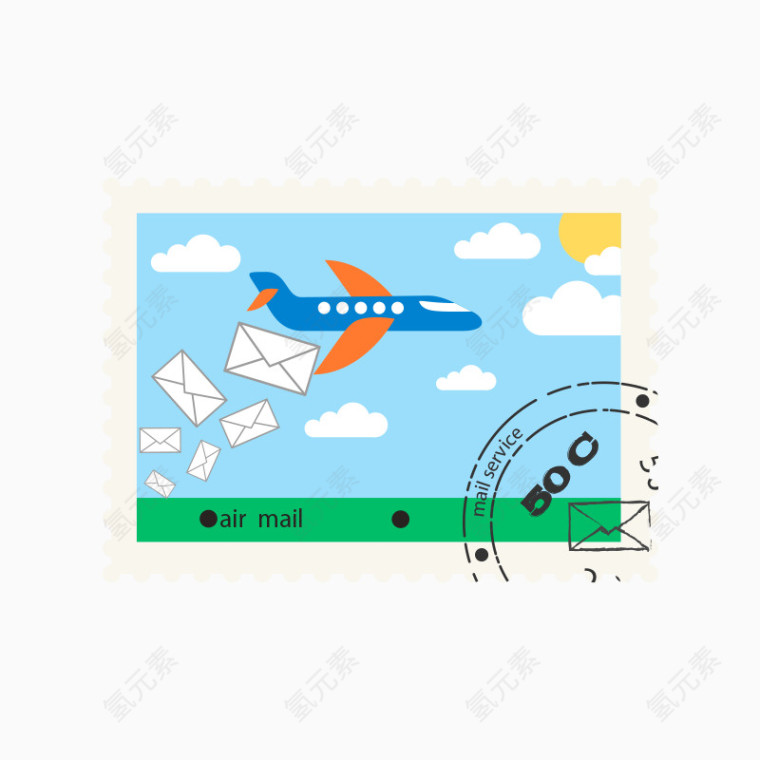 卡通创意信件邮票