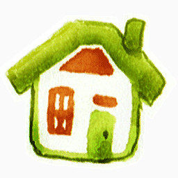 彩绘绿色小屋