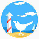 推特sea-sand-beach-social-icons