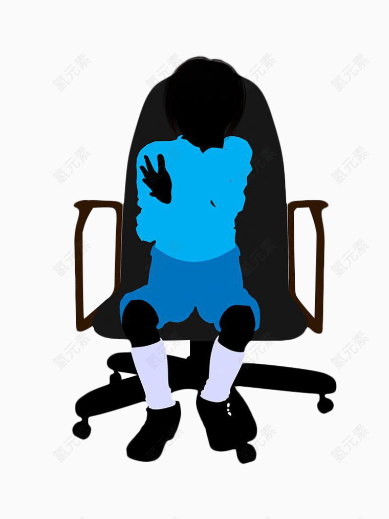 卡通坐在椅子上的男人