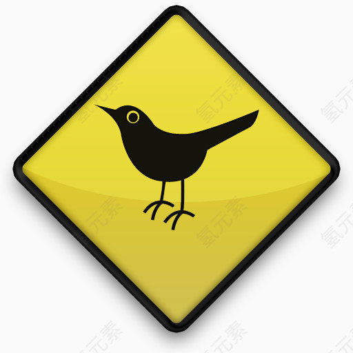 鸟推特黄色的路标