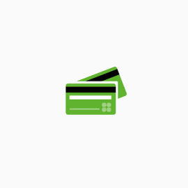 绿色银行卡电商购物图标