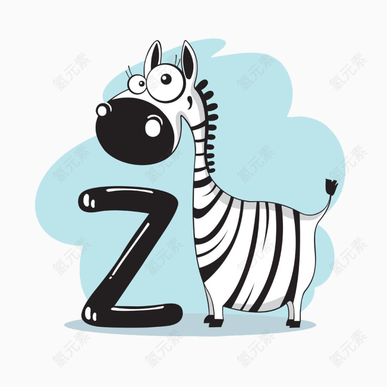 艺术字字母Z与斑马