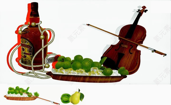 红酒绿果子和小提琴
