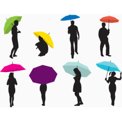 男人和女人撑伞的轮廓图