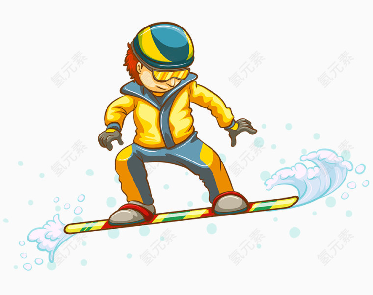 卡通校园滑板运动员