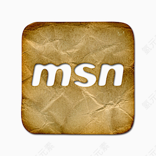 MSN标志广场皱皱的纸